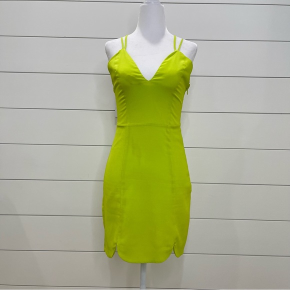 Bebe Mini Dress Chartreuse - Picture 2 of 7